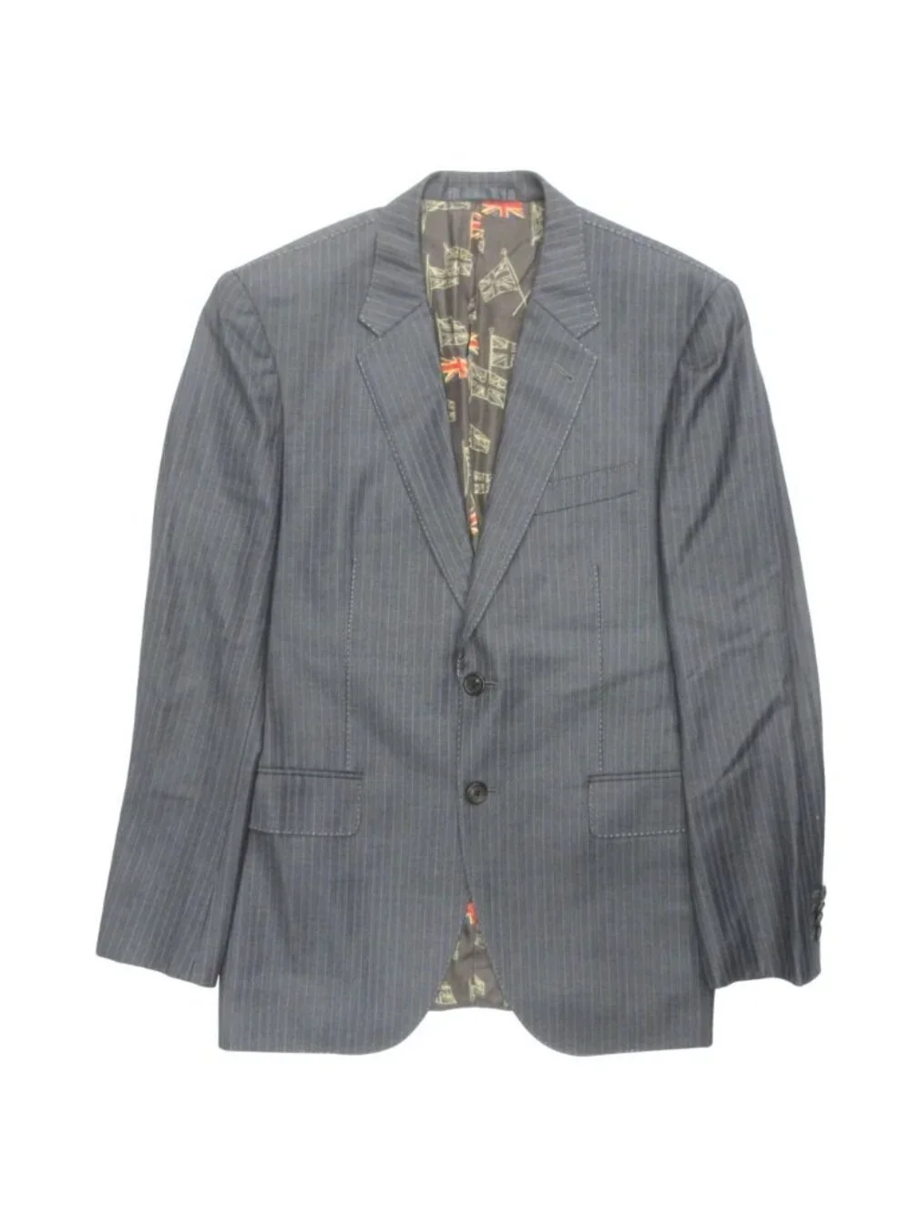 Loro Piana Paul Smith Set Suit Jacket Trousers Pants Fully Lined Striped L Gray